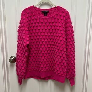 Elena Wang Pink Textured Sweater -‎ Large